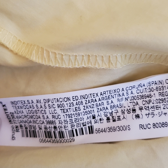 Zara Combination Poplin Dress Yellow size S - Picture 9 of 11